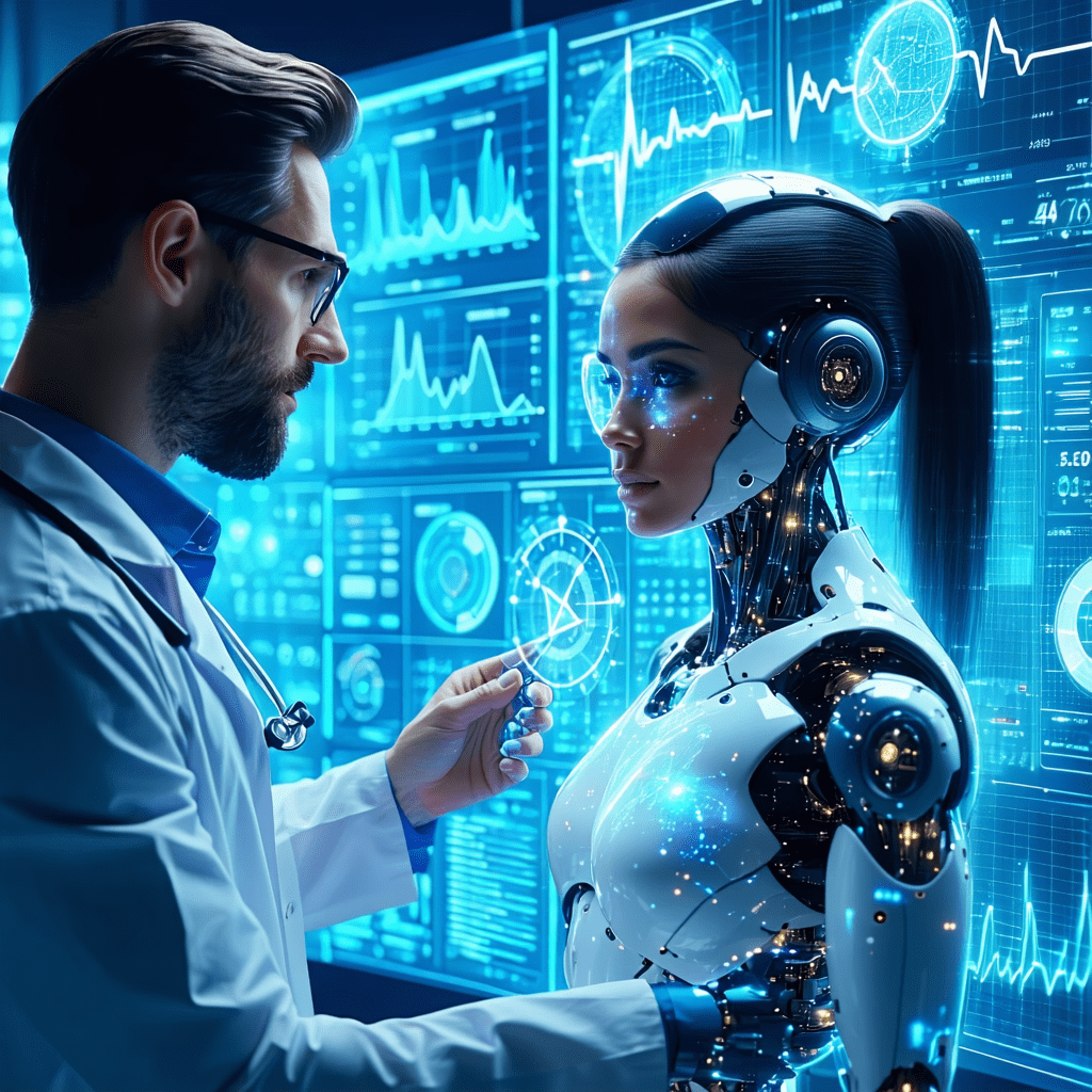 인간형 로봇과 의학자의 교류, 인공지능 생체 공학의 새로운 장면