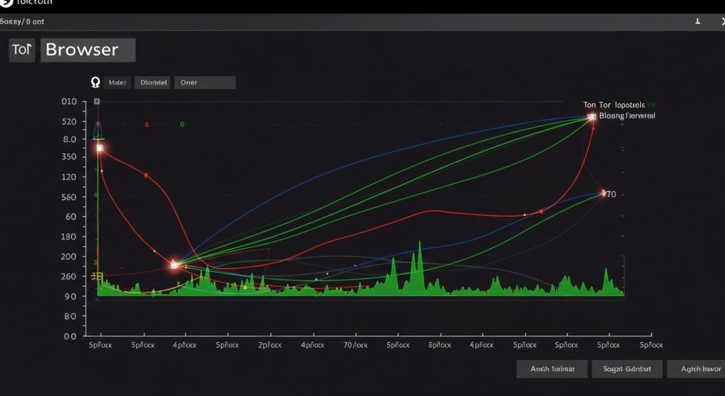 여러 색상의 곡선과 데이터 포인트가 표시된 분석 그래프 화면으로, 트래픽 변화와 패턴을 시각적으로 표현한 모습이다
