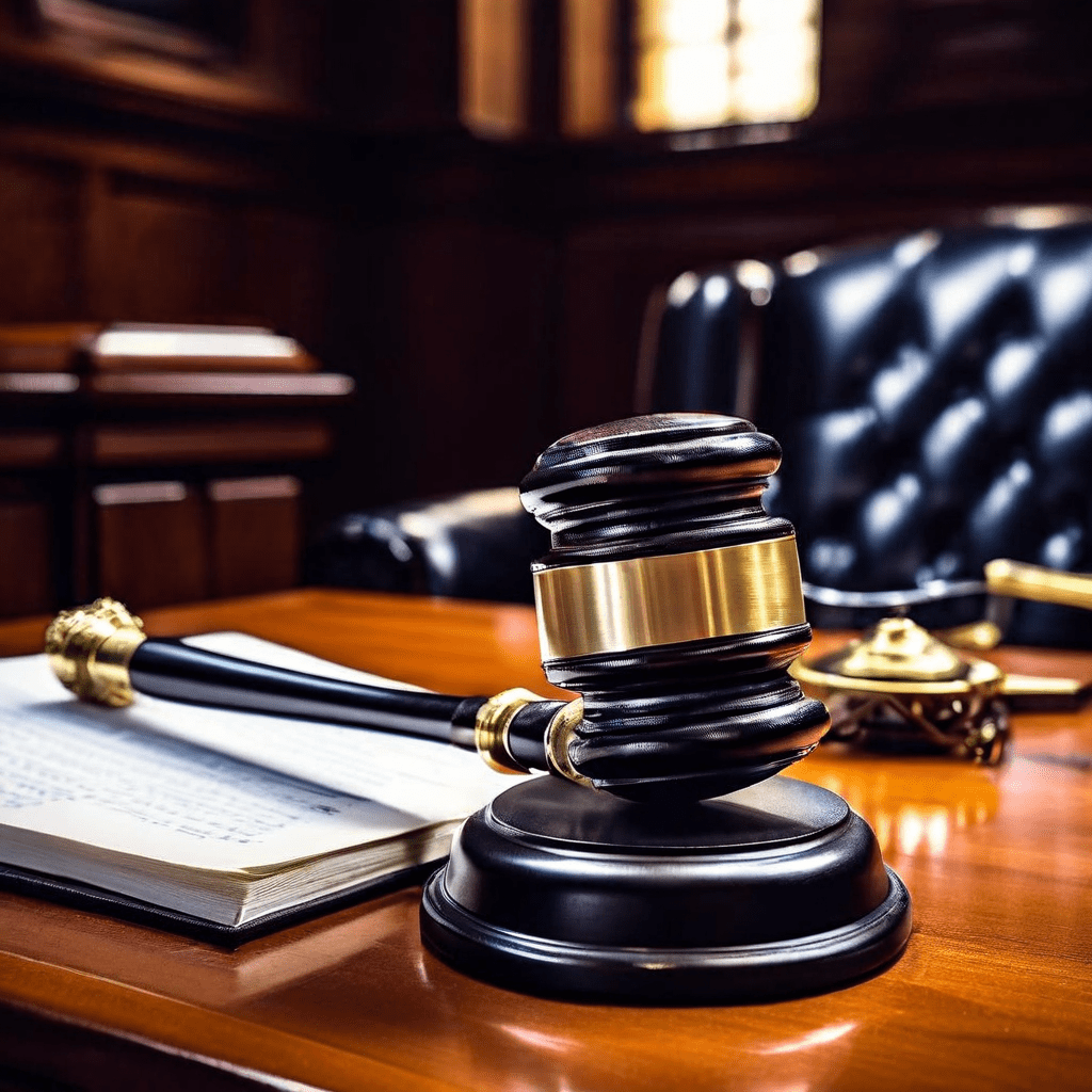 법정에서 배기구 위에 놓인 소방은 단순한 튜닝이 아닌 법적 도전을 상징하는 모습이다.